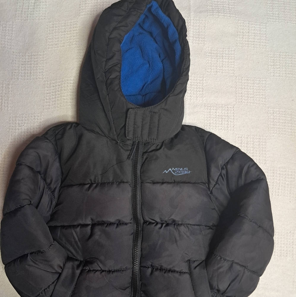 Toddler boy 3t black hooded bubble jacket